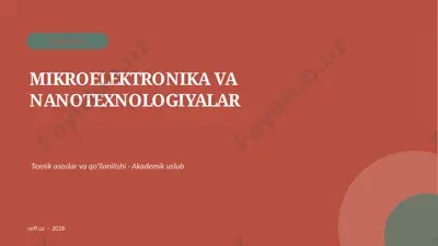 197_v1_mikroelektronika_va_nanotexnologiyalar — PPTX