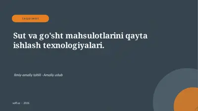 144_v2_sut_va_gosht_mahsulotlarini_qayta_ishl — PPTX