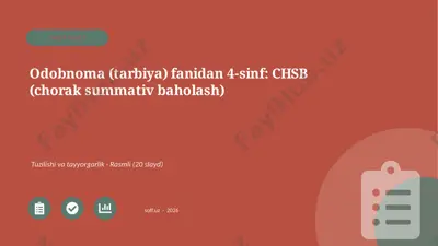 01967_odobnoma_tarbiya_fanidan_4_sinf_chsb_cho — PPTX