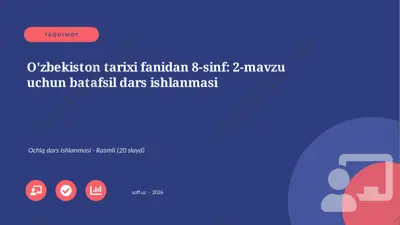 04473_ozbekiston_tarixi_fanidan_8_sinf_2_mavzu — PPTX