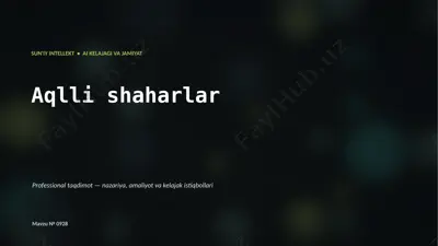 0927_aqlli_shaharlar — PPTX