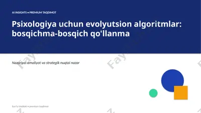 0448_psixologiya_uchun_evolyutsion_algoritmlar_bosq — PPTX