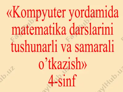 4-sinf. matematika — PPTX