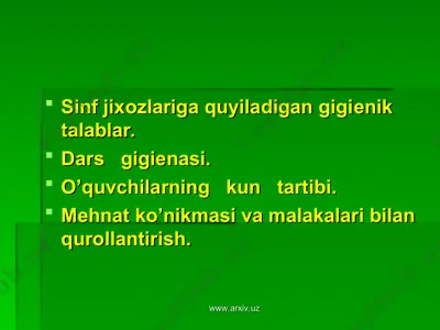 sinf xonasi gigiyenasi — PPT