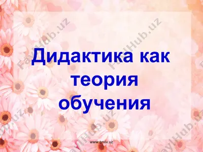 дидактика как теория обучения — PPT