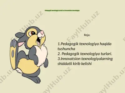 pedagogik texnologiya turlari va innovatsion texnologiya — PPTX