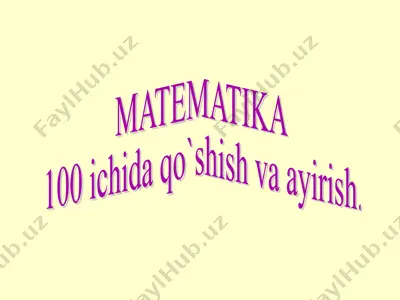1-sinf. matematika — PPT
