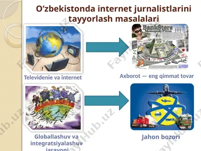 o’zbekistonda internet jurnalistlarini tayyorlash masalalari — PPTX