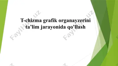 t-chizma grafik organayzerini ta’lim jarayonida qo’llash — PPTX