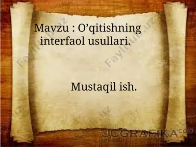 o’qitishning interfaol usullari — PPTX