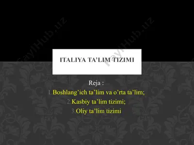 italiya ta’lim tizimi — PPT
