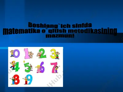 boshlang`ich sinfda matematika o`qitish metodikasining mazmuni — PPTX