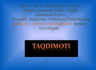 axborotlashgan jamiyatni shakllantirish jarayonlari — PPT