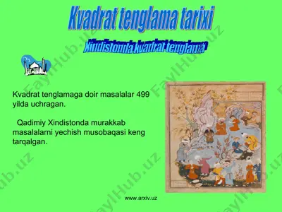 kvadrat tenglama tarixi — PPT