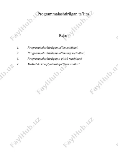 programmalashtirilgan ta’lim — DOC