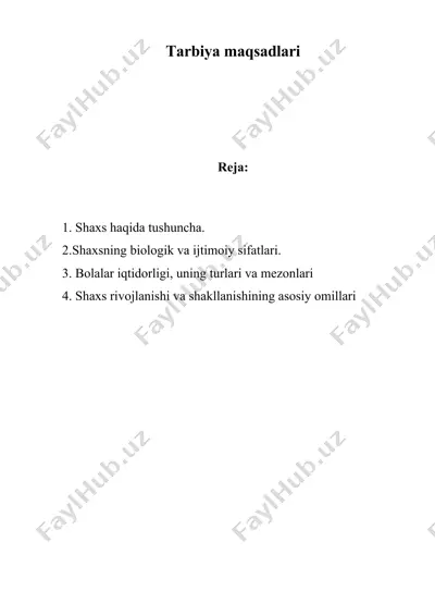 tarbiya maqsadlari — DOC