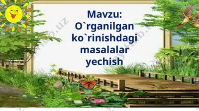 o\\'rganilgan ko\\'rinishdagi masalalar yechish — PPTX