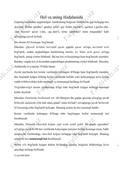 hol va uning ifodalanishi — DOC