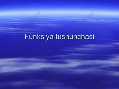 funksiya tushunchasi — PPT