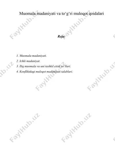 muomala madaniyati va to‘g‘ri muloqot qoidalari — DOCX