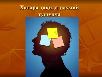 хотира ҳақида умумий тушунча — PPT