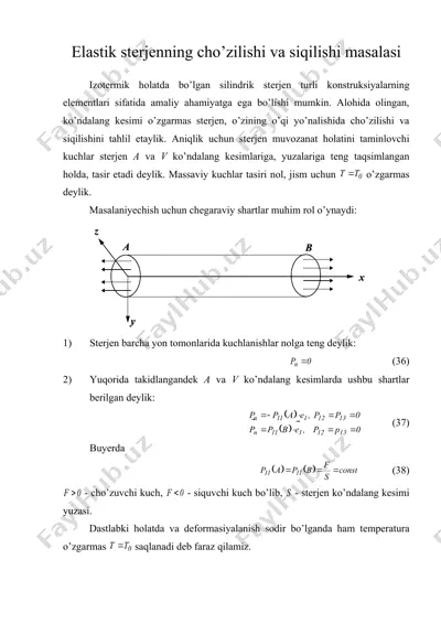 elastik stеrjеnning cho’zilishi va siqilishi masalasi — DOC