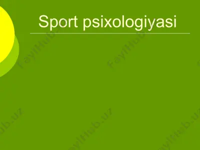 sport psixologiyasi — PPTX