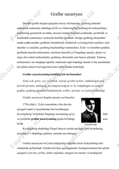 graflar nazariyasi — DOC