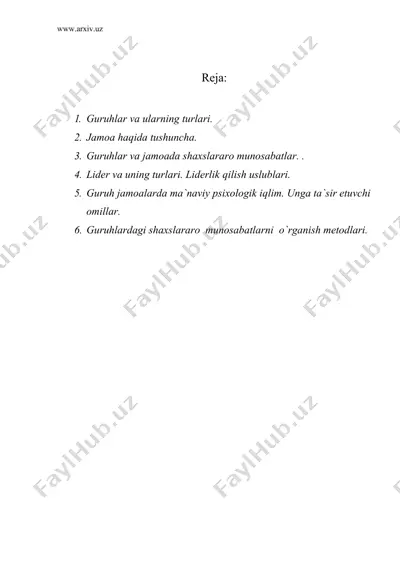 ijtimoiy psixologiyada guruhlar va jamoalar — DOC
