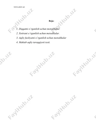 bilish fаоliyati psixodiagnostikasi — DOC