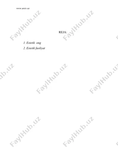 estetik ong va estetik faoliyat — DOC