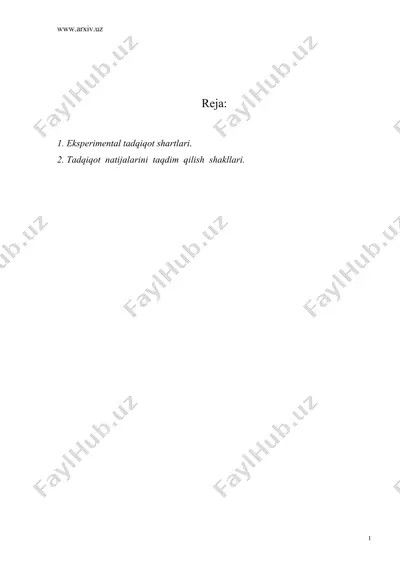 eksperimental tadqiqot bosqichlari — DOC