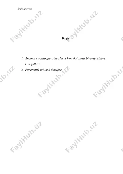 anomal rivojlangan shaxslarni korreksion-tarbiyaviy ishlari tamoyillari — DOC