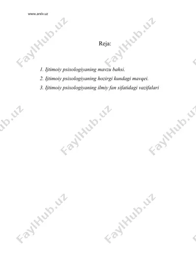 ijtimoiy psixologiya fanining predmeti 2 — DOC