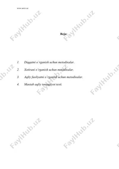 bilish jarayonlarining eksperimental psixologiyada o`rganilishi — DOC