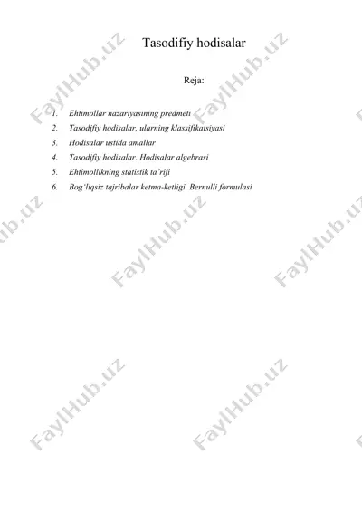 tasodifiy hodisalar — DOC