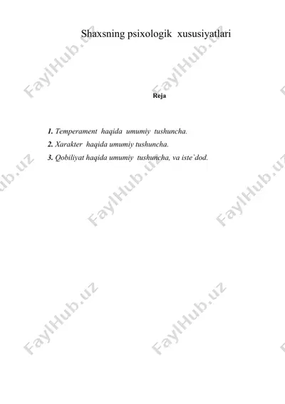 shaxsning psixolоgik xususiyatlаri — DOC