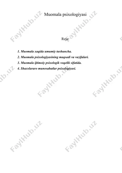muomala psixologiyasi — DOC