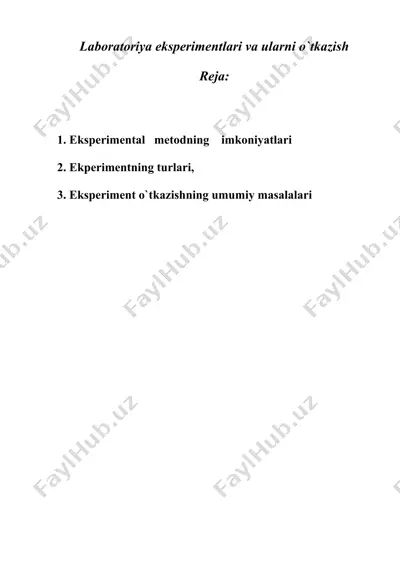laboratoriya ekspеrimеntlari va ularni o`tkаzish — DOC