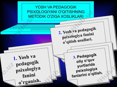 yosh va pedagogik psixologiyani o'qitishning metodik o'ziga xosliklari — PPTX
