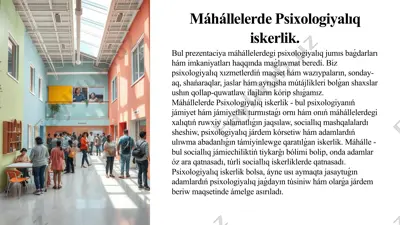 máhállelerde psixologiyalıq iskerlik — PPTX