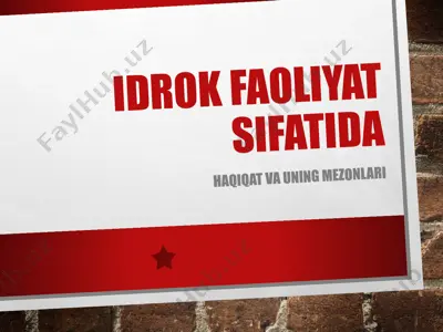 idrok faoliyat sifatida — PPTX