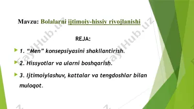 bolalarni ijtimoiy-hissiy rivojlanishi — PPTX