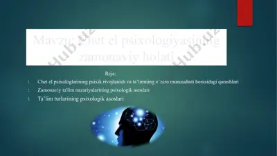 chet el psixologiyasining zamonaviy holati — PPTX