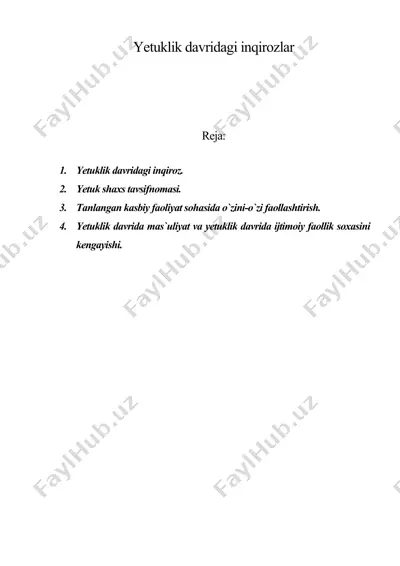 yetuklik davridagi inqirozlar — DOC