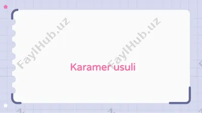 karamer usuli — PPTX