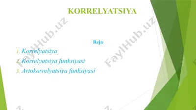 korrelyatsiya — PPTX
