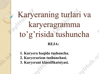 karyeraning turlari va karyeragramma to’g’risida tushuncha — PPTX