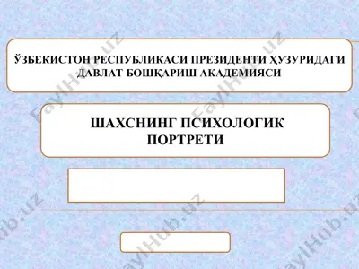 шахснинг психологик портрети — PPT