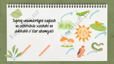 tuproq unumdorligini saqlash va oshirishda xashaki va dukkakli o'tlar ahamiyati — PPTX